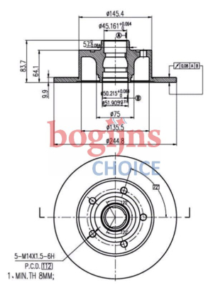 BOSCH 0 986 478 759 Remschijf achter (adet) poryali ti̇p