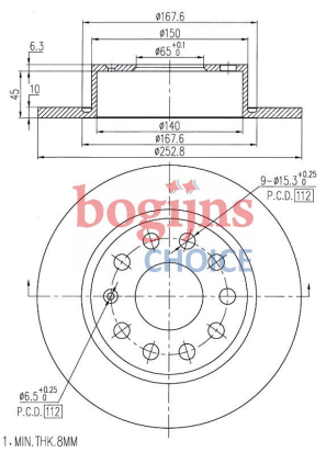 BOSCH 0 986 479 099 Remschijf achter (253x10)