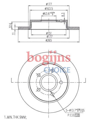BOSCH 0 986 479 169 Remschijf achter