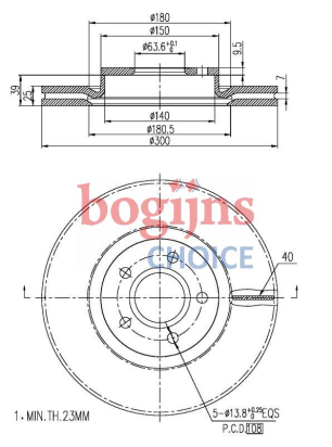 BOSCH 0 986 479 171 Remschijf voor (300mm)