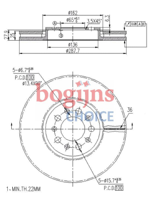 BOSCH 0 986 479 914 Remschijf voor (288x25)