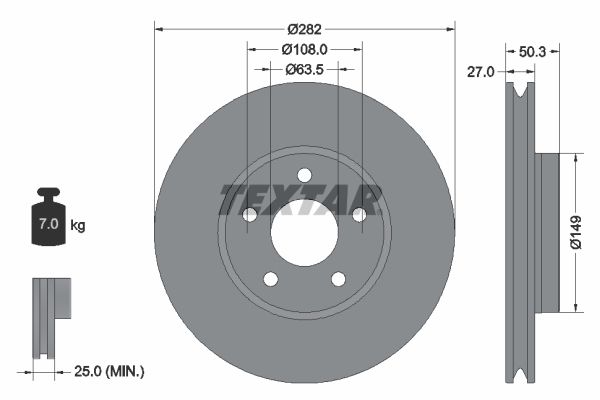 BOSCH 0 986 479 F81 Remschijf voor (282mm)