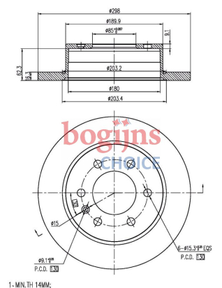 BOSCH 0 986 479 S05 Remschijf achter