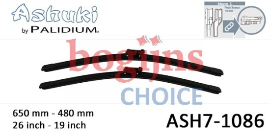 [BOSCH 3397014116] Ruitenwisser BOSCH Aerotwin A 102 S
650, 475 mm, Flatblade