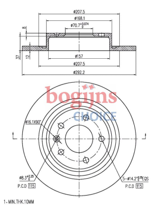 [DELPHI BG4279] DELPHI Remschijf, 292x12mm, 5, volledig