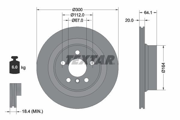 [FEBI 180031] FEBI BILSTEIN Remschijf, Achteras, 300x20mm, 5x112, Geventileerd