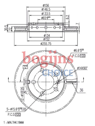 HELLA 8DD355105-361 Remschijf